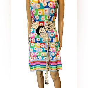 Boho Hippie Earthy Y2K Woven Braided Wooden Beaded Knot Fringe Extra Long Belt